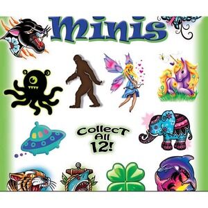 25 Assorted Mini Classic Temp Tattoos in 1" Vending Capsules *Designs are random